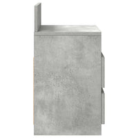 Comodino con 2 Cassetti-Tavolino da notte Grigio Cemento 40x33x60 cm