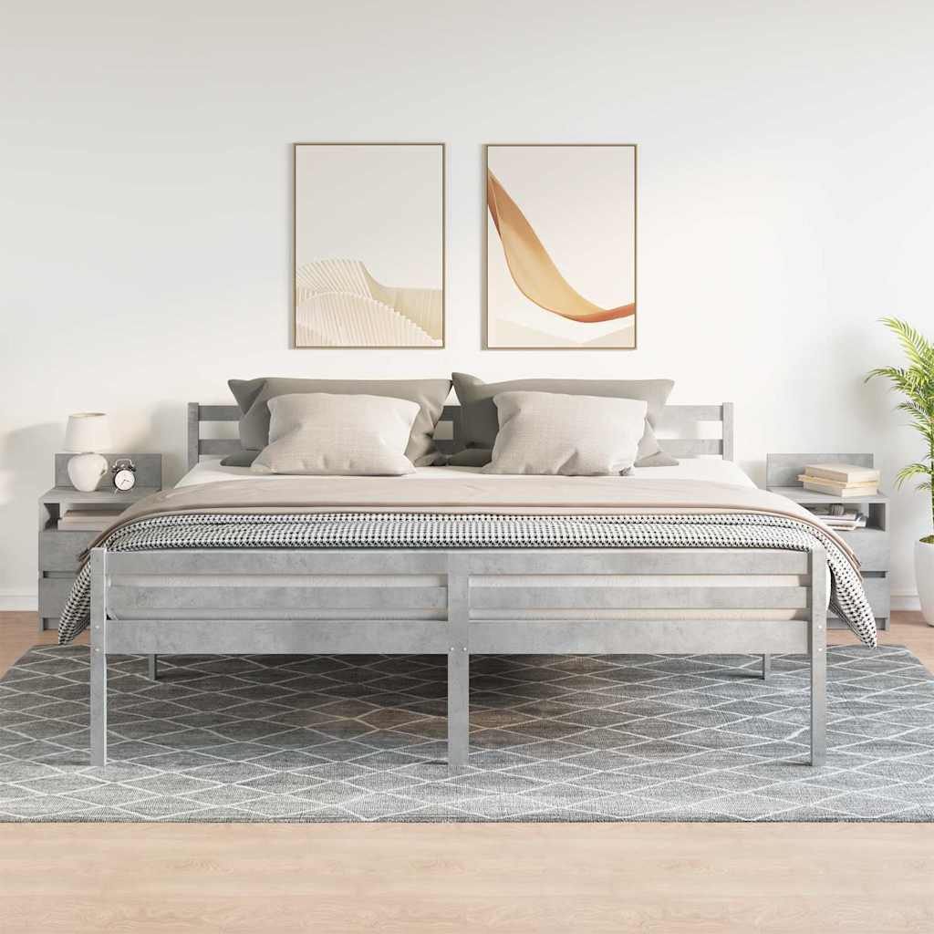 Comodini 2 pz con 2 Cassetti Grigio Cemento 40x33x60 cm