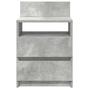 Comodini 2 pz con 2 Cassetti Grigio Cemento 40x33x60 cm