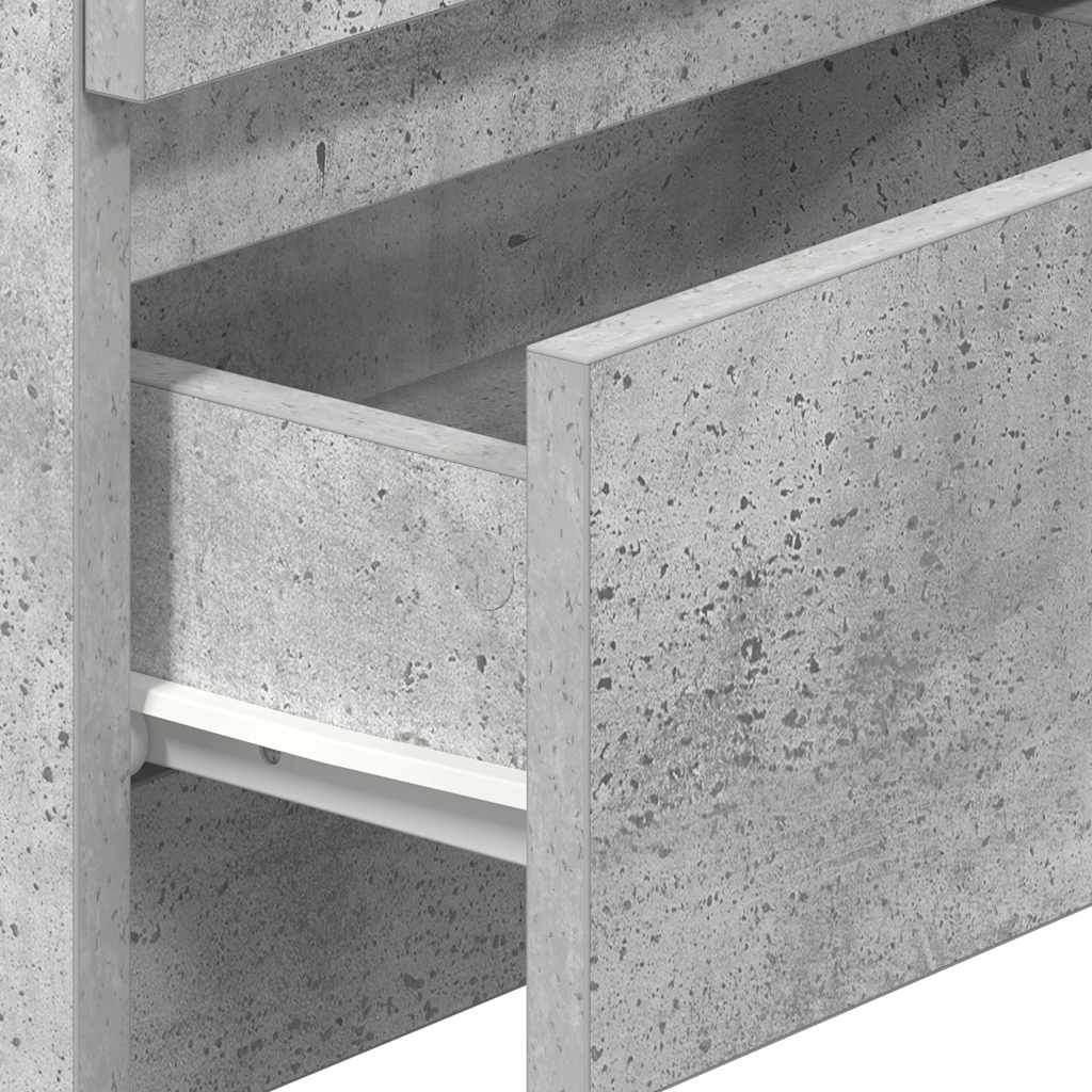 Comodini 2 pz con 2 Cassetti Grigio Cemento 40x33x60 cm