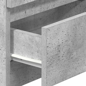 Comodini 2 pz con 2 Cassetti Grigio Cemento 40x33x60 cm