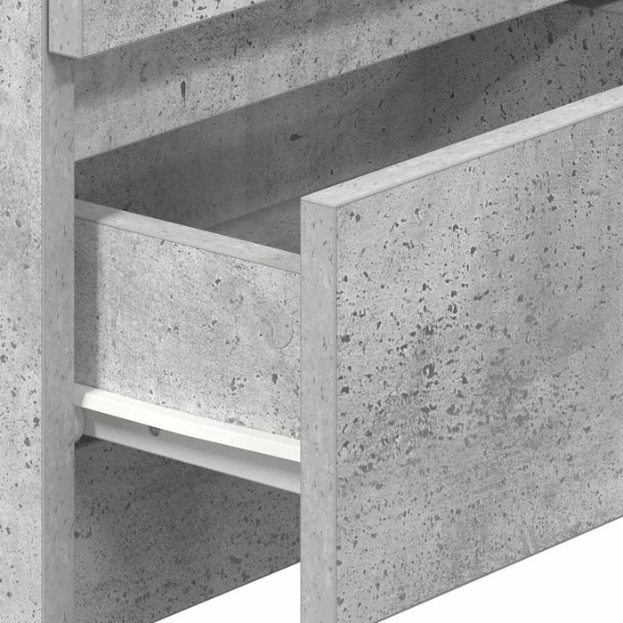 Comodini 2 pz con 2 Cassetti Grigio Cemento 40x33x60 cm