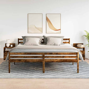 vidaXL Comodini 2 pz con 2 Cassetti Rovere Fumo 40x33x60 cm