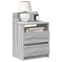 Comodini 2 pz con 2 Cassetti Grigio Sonoma 40x33x60 cm