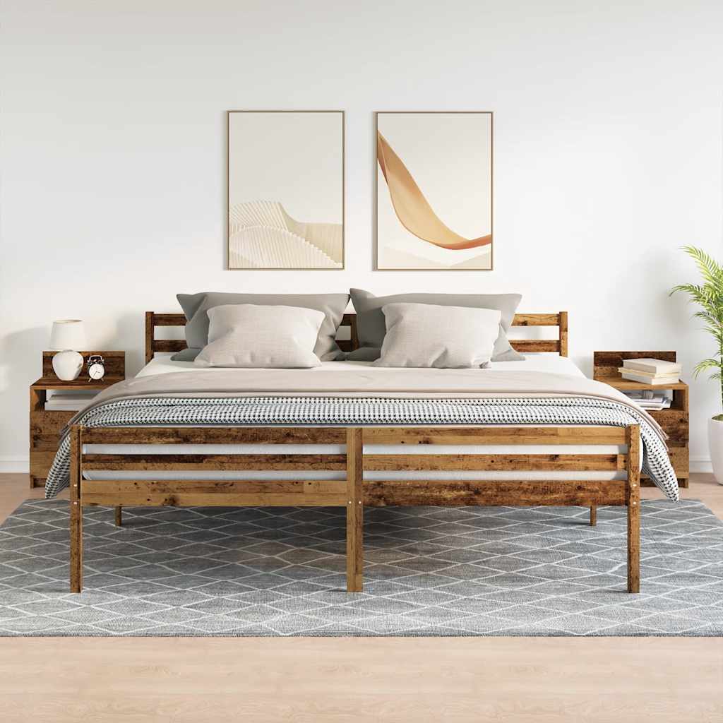 vidaXL Comodini 2 pz con 2 Cassetti Legno Antico 40x33x60 cm