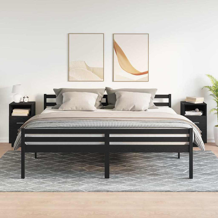 vidaXL Comodini 2 pz con 2 Cassetti Neri 36x36x68 cm