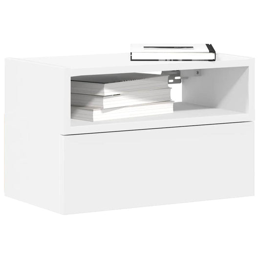 vidaXL Comodino a Parete Bianco 45x26x28,5 cm