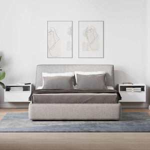Comodini a Muro 2 pz-Set di 2 Tavolino da notte Bianchi 45x26x28,5 cm
