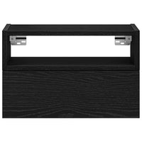 Comodini a Muro 2 pz Nero 45x26x28,5 cm