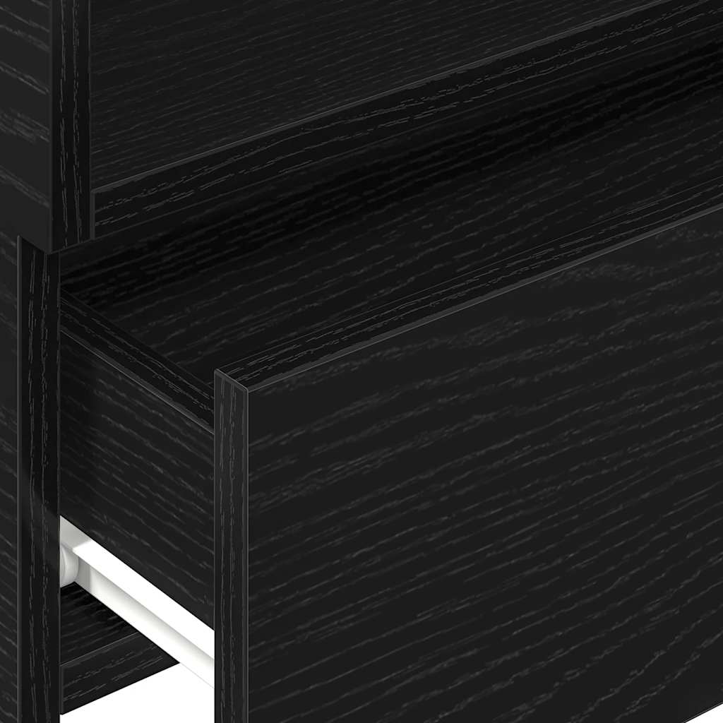 Comodini a Muro 2 pz-Set di 2 Tavolino da notte Nero 45x26x28,5 cm