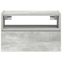 Comodino a Muro Grigio Cemento 45x26x28,5 cm