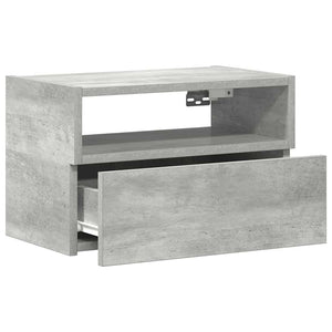 Comodino a Muro-Tavolino da notte sospeso Grigio Cemento 45x26x28,5 cm