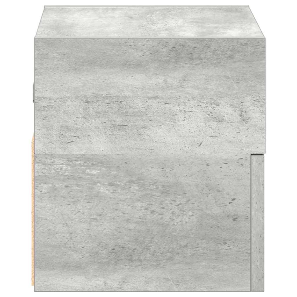 Comodino a Muro-Tavolino da notte sospeso Grigio Cemento 45x26x28,5 cm