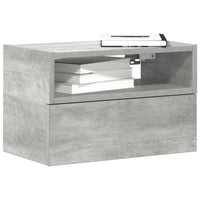 Comodino a Muro-Tavolino da notte sospeso Grigio Cemento 45x26x28,5 cm