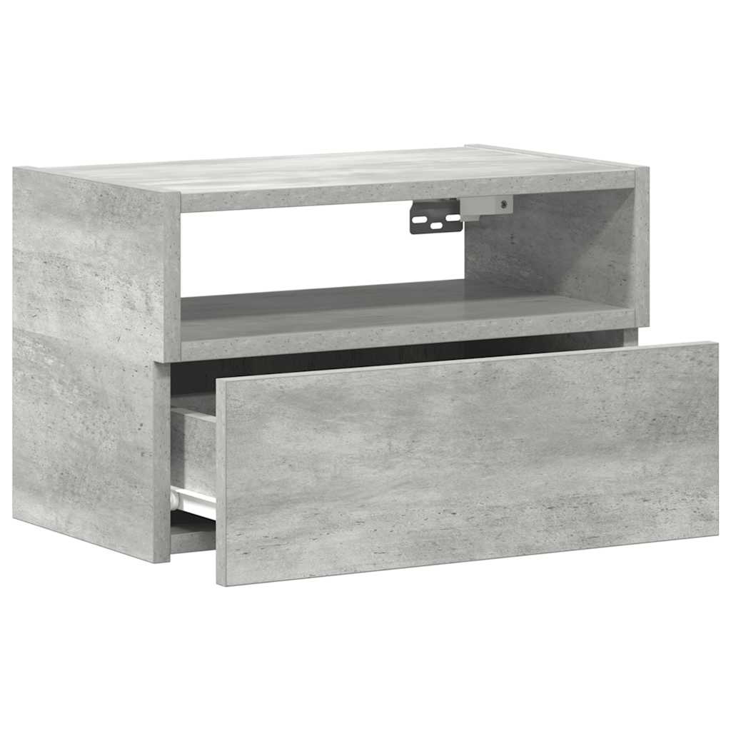 Comodini a Muro 2 pz-Set di 2 Tavolino da notte Grigio Cemento 45x26x28,5 cm