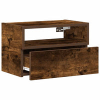 Comodini a Muro 2 pz-Set di 2 Tavolino da notte Rovere Fumo 45x26x28,5 cm