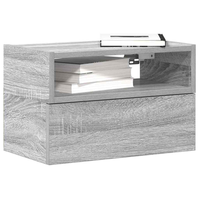 vidaXL Comodino a Muro Grigio Sonoma 45x26x28,5 cm
