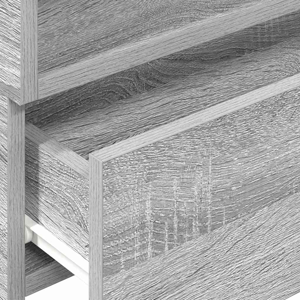 Comodini a Muro 2 pz-Set di 2 Tavolino da notte Grigio Sonoma 45x26x28,5 cm