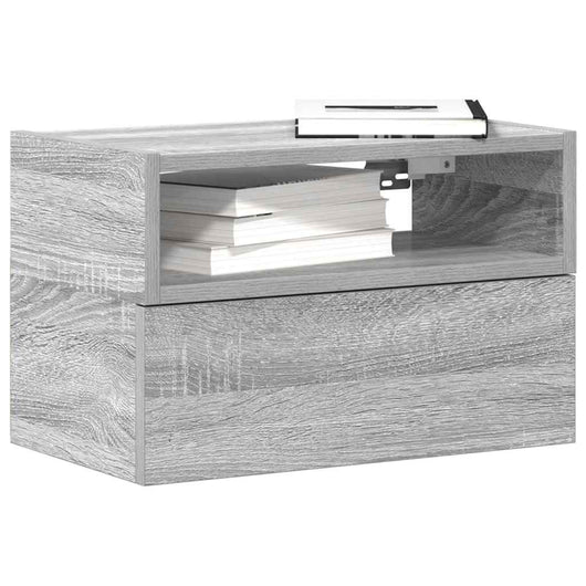 vidaXL Comodini a Muro 2 pz Grigio Sonoma 45x26x28,5 cm