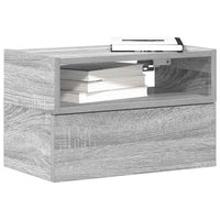 Comodini a Muro 2 pz-Set di 2 Tavolino da notte Grigio Sonoma 45x26x28,5 cm