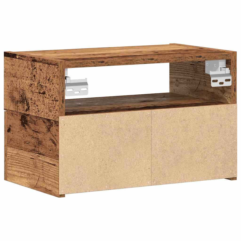 vidaXL Comodino a Muro Legno Antico 45x26x28,5 cm
