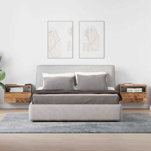 Comodini a Muro 2 pz-Set di 2 Tavolino da notte Legno Antico 45x26x28,5 cm
