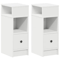 Comodini 2 pz con Cassetto Bianchi 25x31x66 cm 858615
