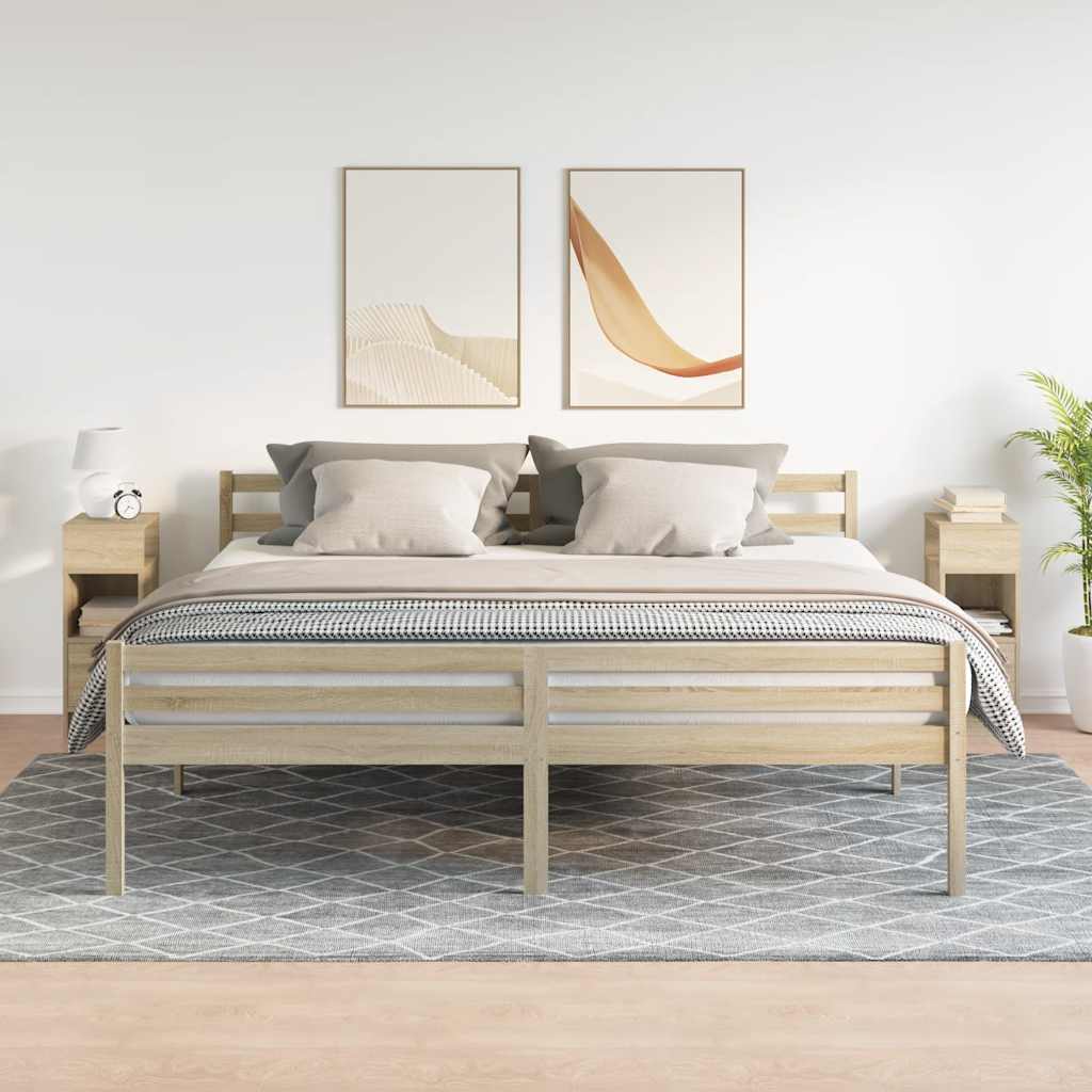 Comodini 2 pz con Cassetto Rovere Sonoma 25x31x66 cm 858619