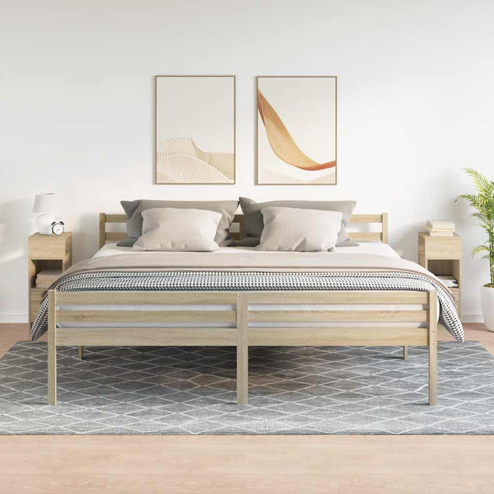 Comodini 2 pz con Cassetto Rovere Sonoma 25x31x66 cm 858619