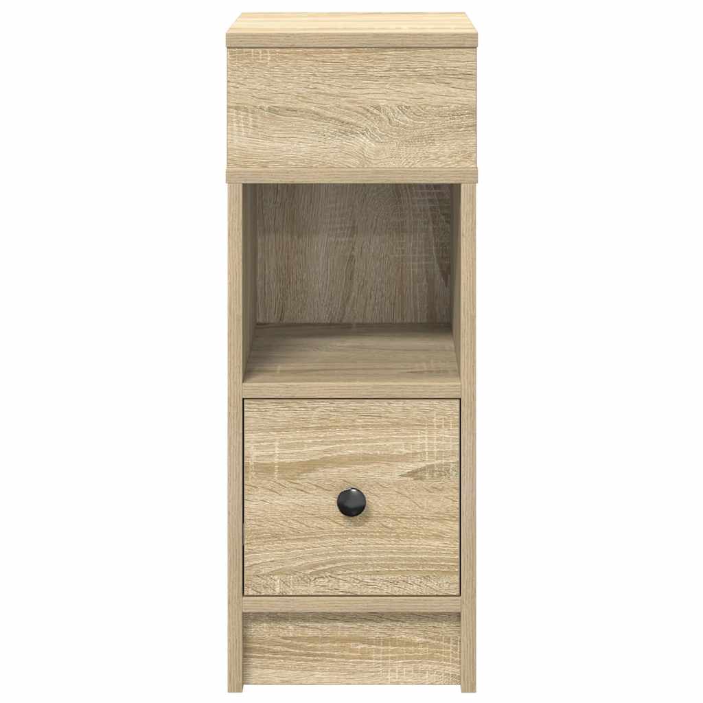 Comodini 2 pz con Cassetto Rovere Sonoma 25x31x66 cm 858619