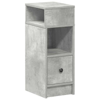Comodino con Cassetto Grigio Cemento 25x31x66 cm 858620