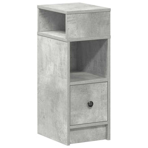 Comodino con Cassetto Grigio Cemento 25x31x66 cm 858620