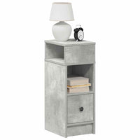 Comodino con Cassetto Grigio Cemento 25x31x66 cm 858620