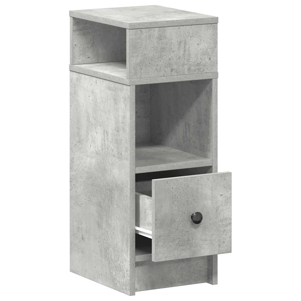 Comodini 2 pz con Cassetto Grigio Cemento 25x31x66 cm 858621