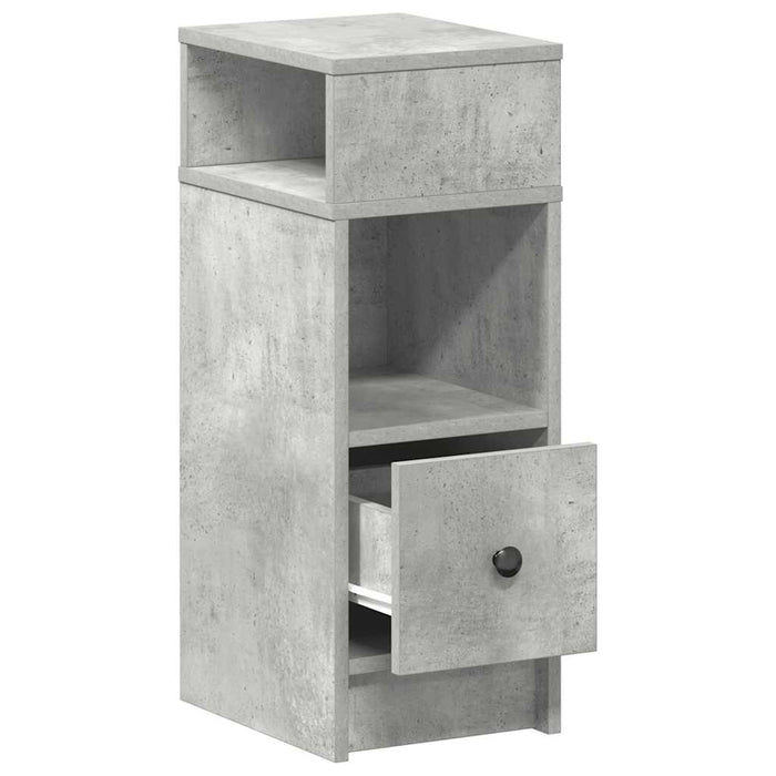 Comodini 2 pz con Cassetto Grigio Cemento 25x31x66 cm 858621