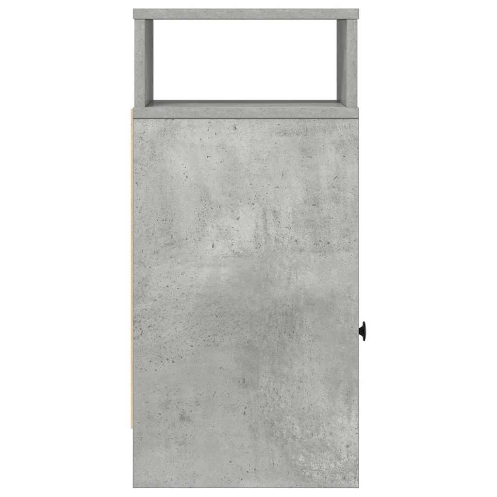 Comodini 2 pz con Cassetto Grigio Cemento 25x31x66 cm