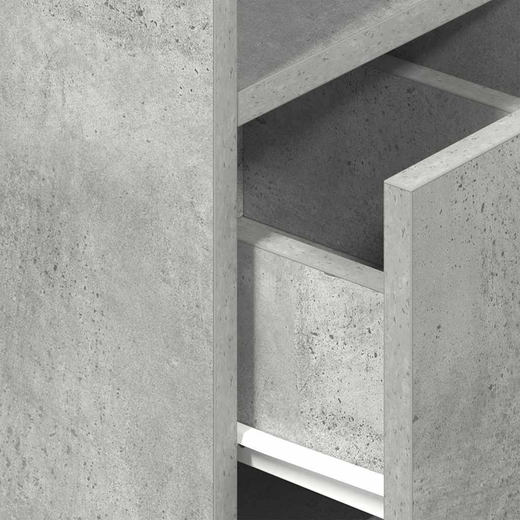 Comodini 2 pz con Cassetto Grigio Cemento 25x31x66 cm 858621