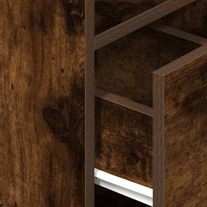 Comodino con Cassetto Rovere Fumo 25x31x66 cm 858622