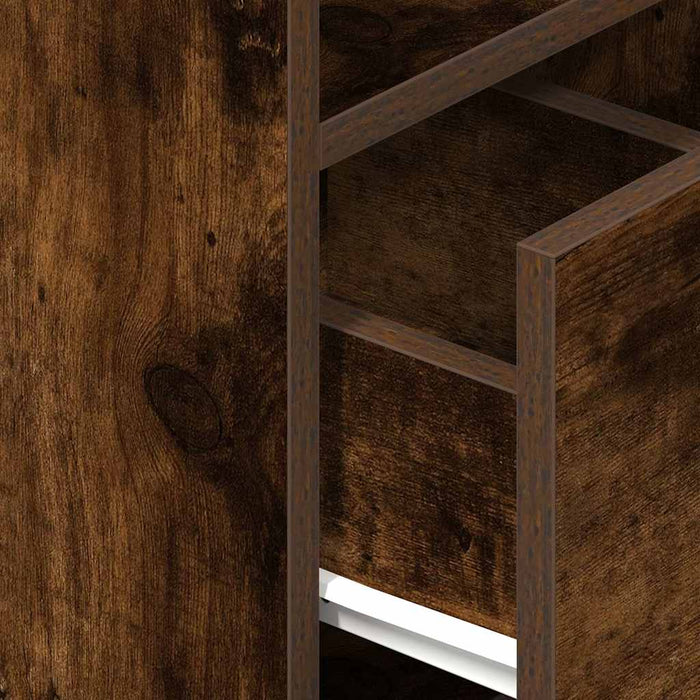 Comodino con Cassetto Rovere Fumo 25x31x66 cm 858622