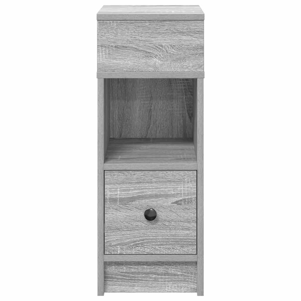 Comodino con Cassetto Grigio Sonoma 25x31x66 cm 858624
