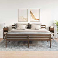 Comodini 2 pz con Cassetto Rovere Marrone 25x31x66 cm 858627