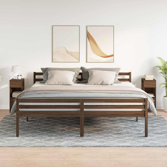 Comodini 2 pz con Cassetto Rovere Marrone 25x31x66 cm 858627