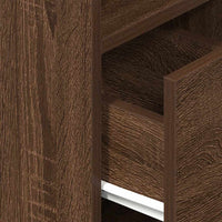 Comodini 2 pz con Cassetto Rovere Marrone 25x31x66 cm 858627