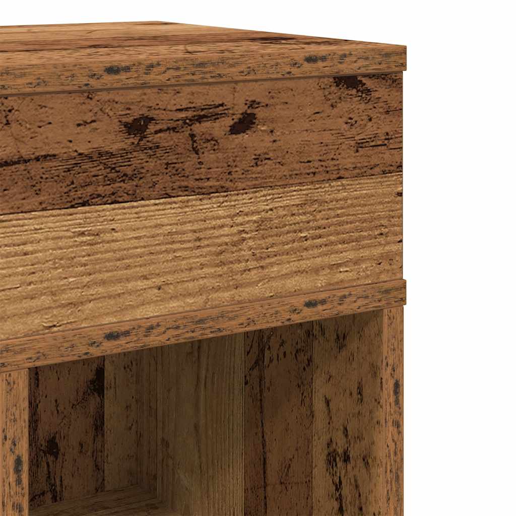 Comodino con cassetto-Tavolino da notte Legno Antico 25x31x66 cm