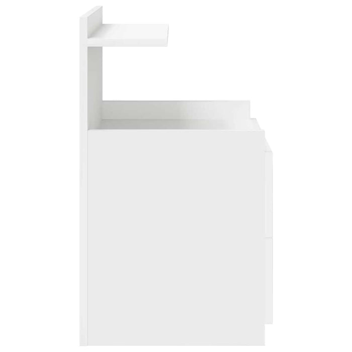 Comodino con 2 Cassetti-Tavolino da notte Bianco 40x36,5x62 cm