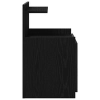 Comodino con 2 Cassetti-Tavolino da notte Nero 40x36,5x62 cm