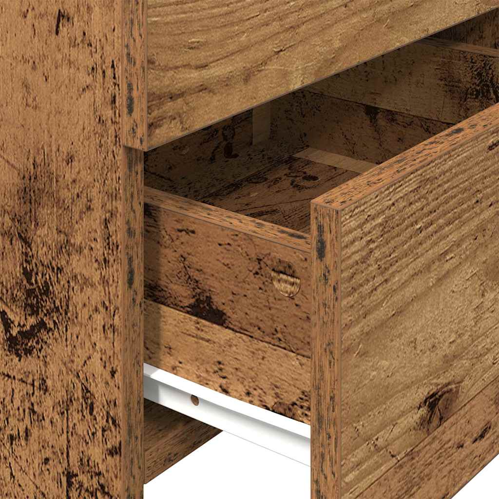 Comodino con 2 cassetti in legno vecchio 40x36,5x62 cm 858646