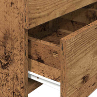 Comodino con 2 cassetti in legno vecchio 40x36,5x62 cm 858646