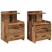 vidaXL Comodini 2 pz con 2 cassetti in legno vecchio 40x36,5x62 cm