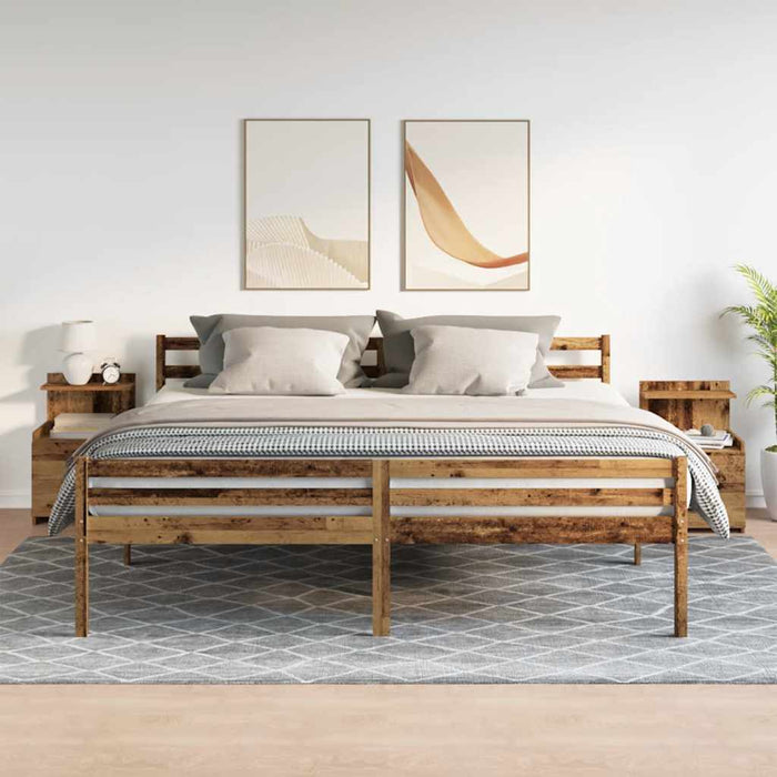 vidaXL Comodini 2 pz con 2 cassetti in legno vecchio 40x36,5x62 cm